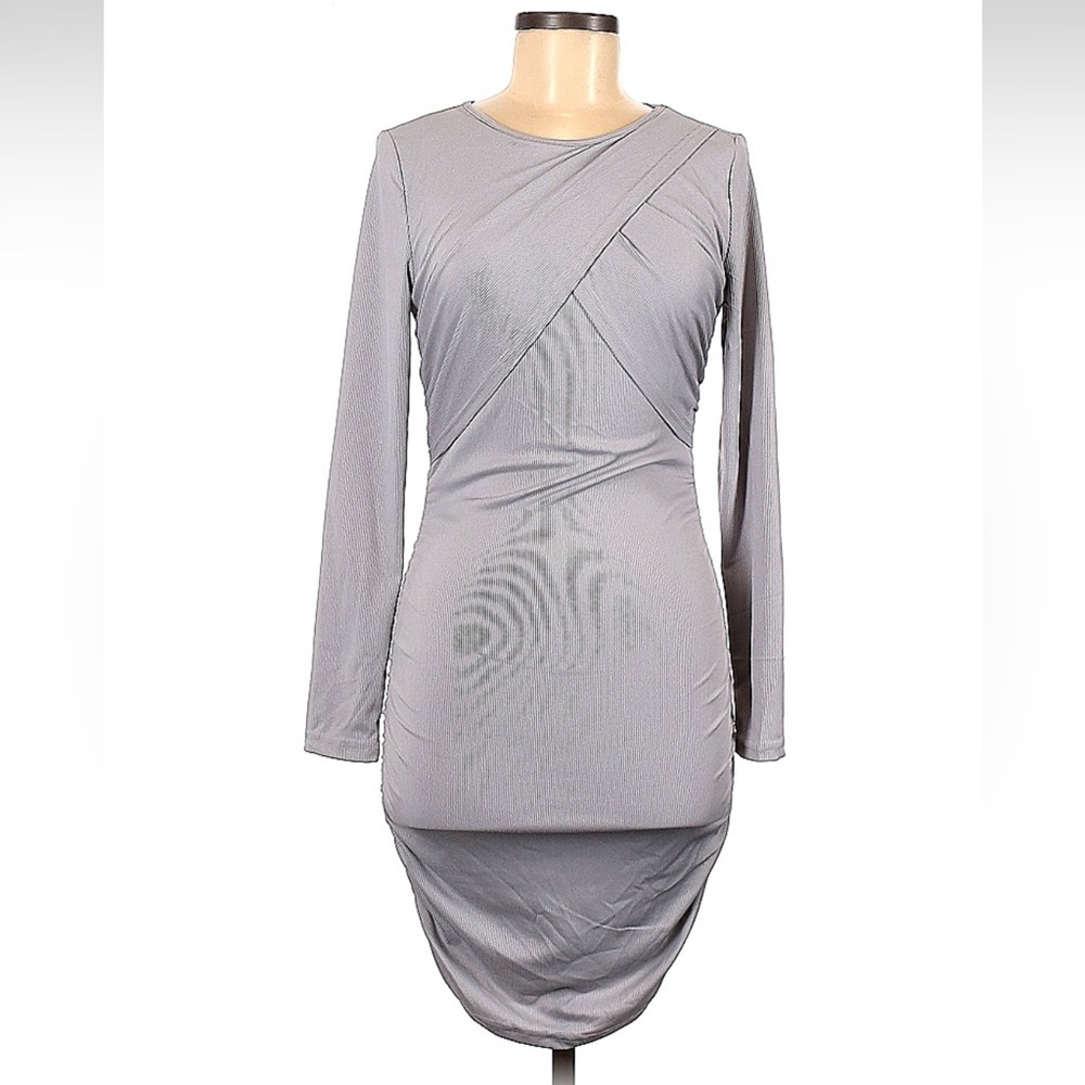 Bodycon Grey Crisscross Dress